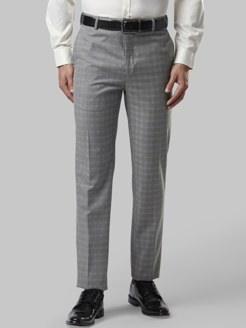 

Next Look Men Grey Regular Fit Checked Formal Trousers