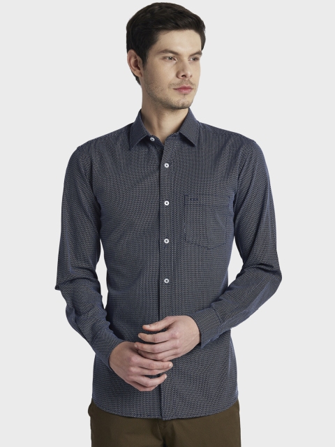 

ColorPlus Men Blue Tailored Fit Printed Casual Shirt