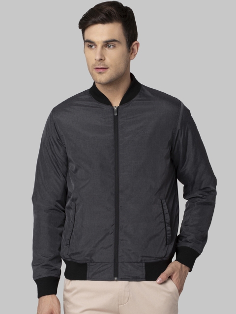 

Park Avenue Men Grey Solid Jacket