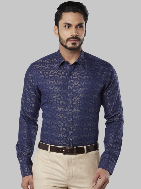 

Next Look Men Blue Slim Fit Printed Formal Shirt