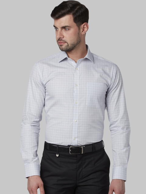 

Park Avenue Men Grey Slim Fit Checked Formal Shirt