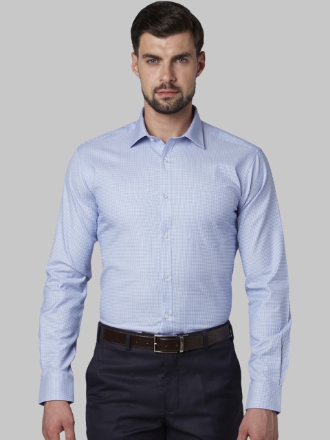 

Park Avenue Men Blue Slim Fit Self Design Formal Shirt