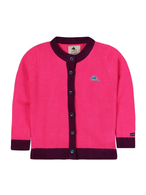 

Cherry Crumble Girls Pink Solid Sweater