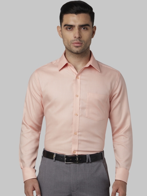 

Park Avenue Men Peach-Coloured Regular Fit Solid Formal Shirt