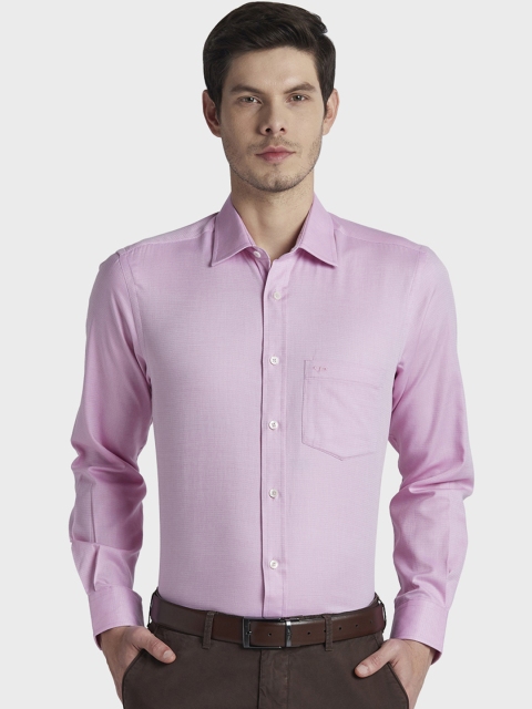 

ColorPlus Men Pink Tailored Fit Self Design Formal Shirt