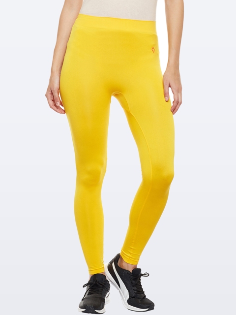 

C9 AIRWEAR Women Yellow Solid Ankle-Length Tights