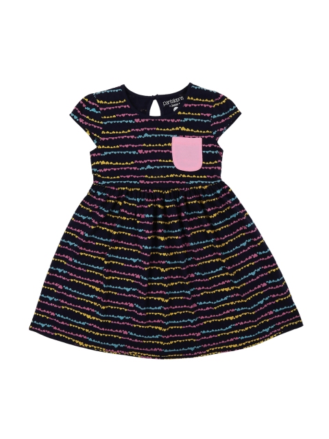 

Pantaloons Junior Girls Navy Blue Fit and Flare Dress