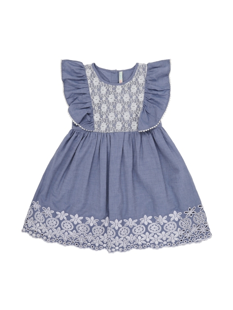 

Pantaloons Junior Girls Blue Fit and Flare Dress