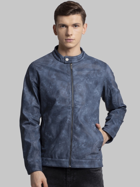 

Parx Men Blue Printed Jacket