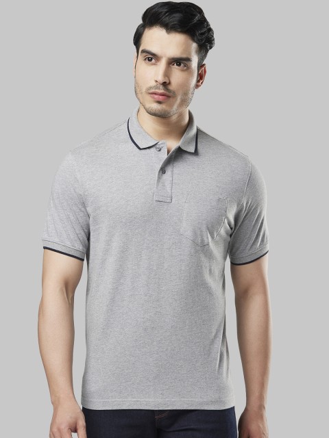 

Next Look Men Grey Solid Polo Collar T-shirt