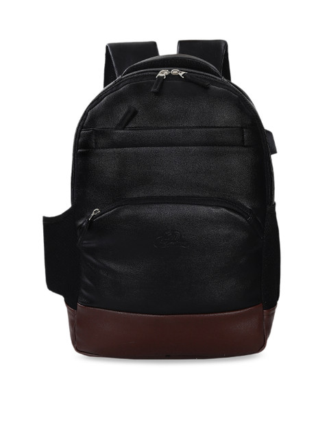 

Leather World Unisex Black Solid Backpack