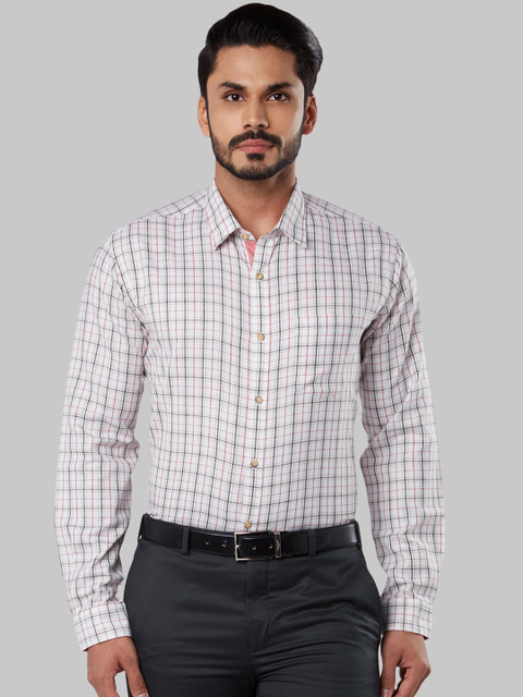 

Next Look Men White Regular Fit Checked Formal Shirt