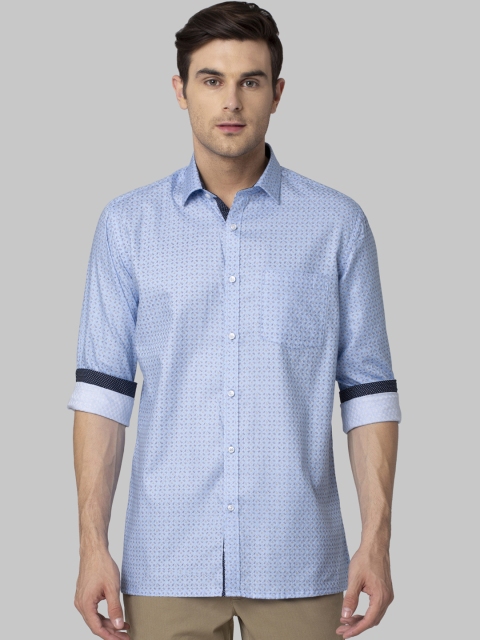 

Park Avenue Men Blue Regular Fit Printed Casual Shirt