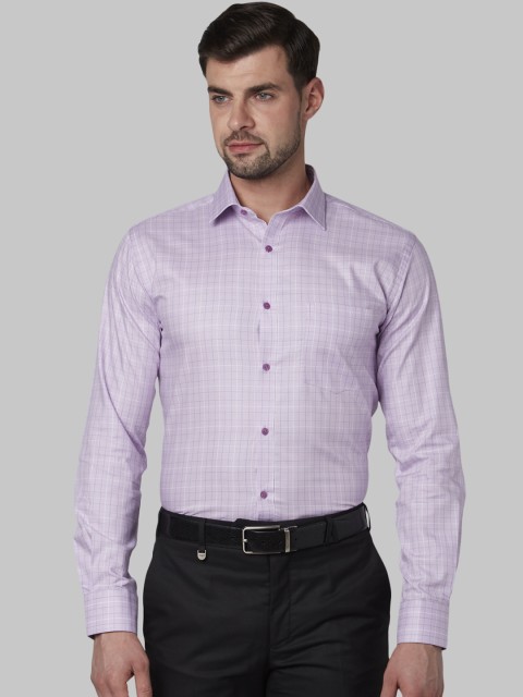 

Park Avenue Men Purple Slim Fit Checked Formal Shirt