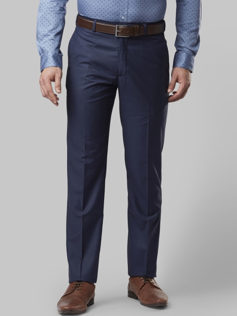 

Next Look Men Blue Regular Fit Solid Formal Trousers