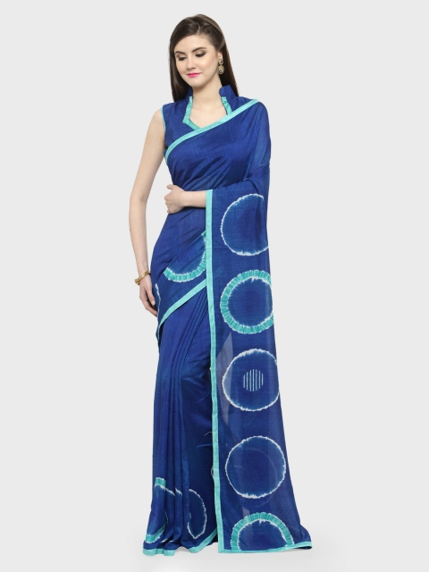 

Shaily Blue Printed Silk Cotton Saree