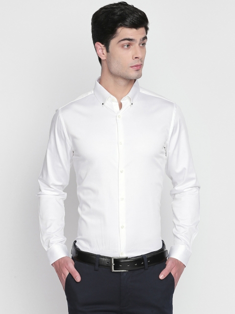 

RICHARD PARKER by Pantaloons Men White Slim Fit Solid Formal Shirt