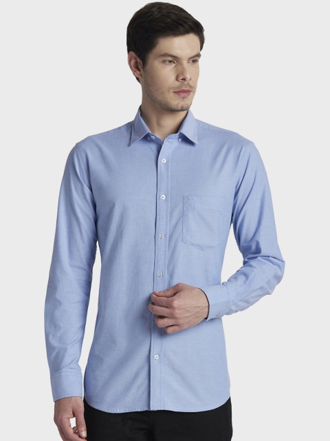 

ColorPlus Men Blue Tailored Fit Solid Casual Shirt