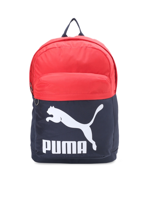 

Puma Unisex Navy Blue & Red Brand Logo Backpack