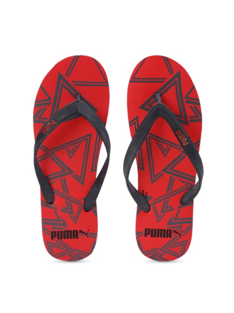 

Puma Men Red & Charcoal Grey Printed Thong Flip-Flops