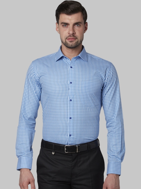 

Park Avenue Men Blue Slim Fit Checked Formal Shirt