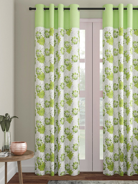 

Soumya Green & White Single Door Curtain