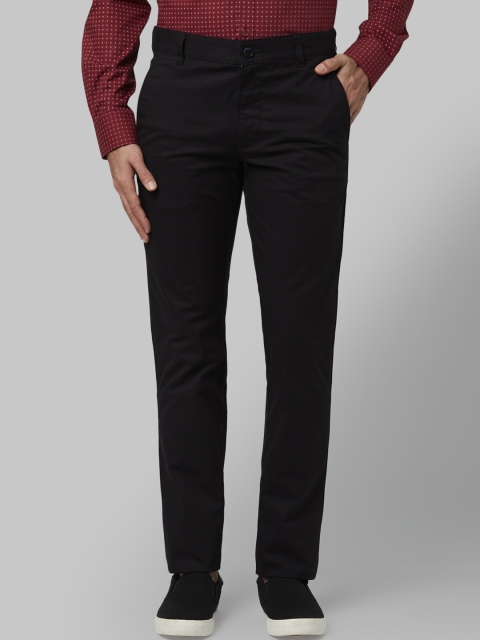 

Park Avenue Men Black Slim Fit Solid Trousers