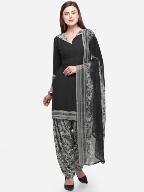 

Rajnandini Black & Grey Unstitched Dress Material