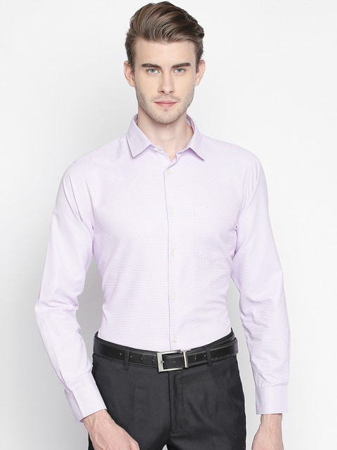 

RICHARD PARKER by Pantaloons Men Lavender Regular Fit Solid Formal Shirt