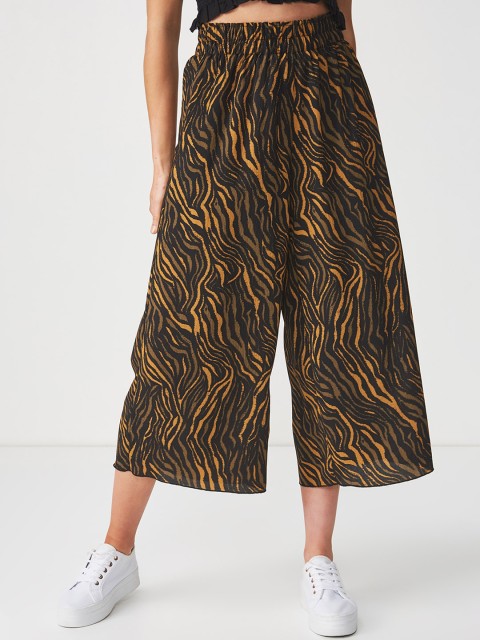 

COTTON ON Women Olive Green Loose Fit Printed Culottes