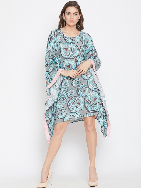 The Kaftan Company Women Blue & Grey Kaftan Dress