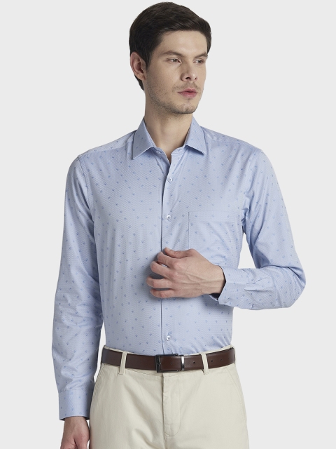 

ColorPlus Men Blue Tailored Fit Printed Formal Shirt