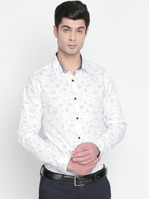 

RICHARD PARKER by Pantaloons Men White Slim Fit Printed Formal Shirt