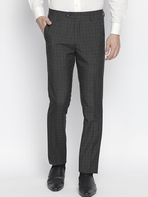 

RICHARD PARKER by Pantaloons Men Brown Slim Fit Checked Formal Trousers