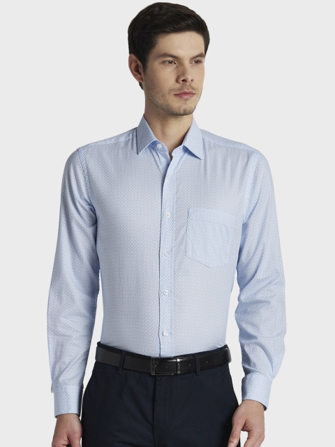 

ColorPlus Men Blue Tailored Fit Printed Semiformal Shirt