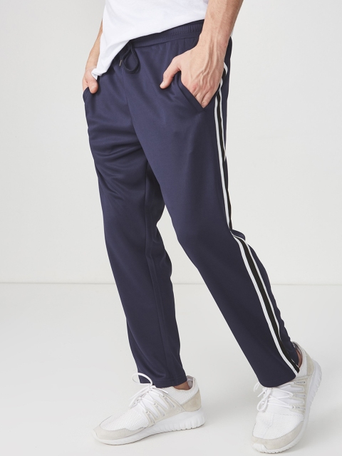 

COTTON ON Men Navy Blue Solid Straight-Fit Track Pants