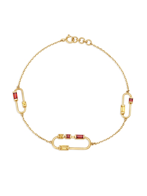 

Mia by Tanishq 14KT Yellow Gold Garnet and Citrine Bracelet