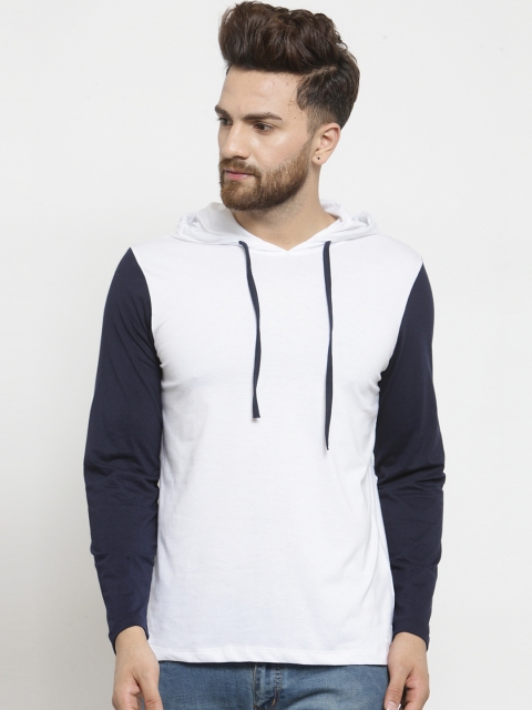 

Kalt Men White Solid Hood T-shirt