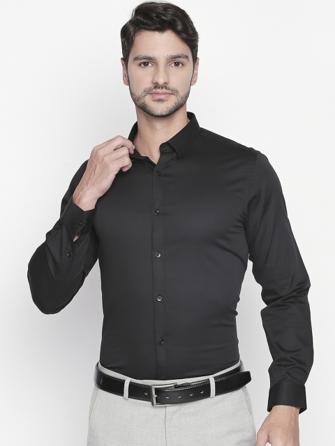 

RICHARD PARKER by Pantaloons Men Black Slim Fit Solid Formal Shirt
