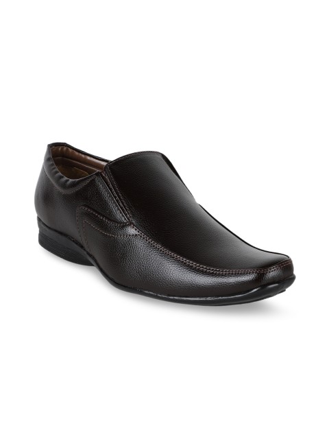 

Respiro Men Brown Leather Formal Slip-Ons