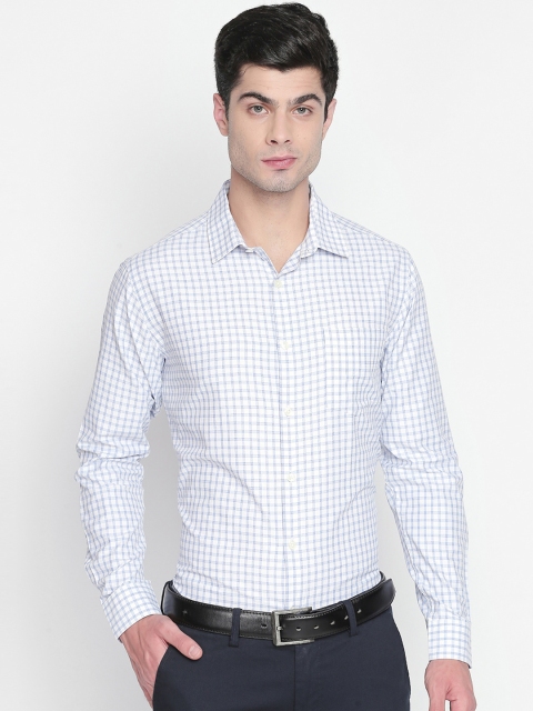 

RICHARD PARKER by Pantaloons Men Blue Slim Fit Checked Formal Shirt