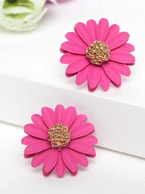 AVANT-GARDE PARIS Gold-Plated & Pink Floral Studs