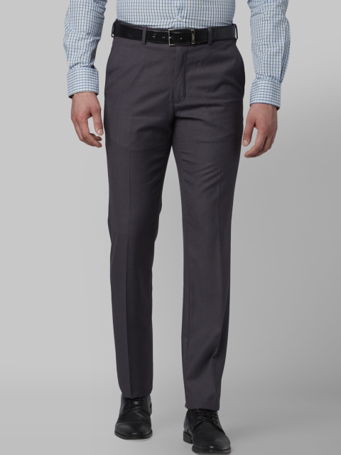 

Park Avenue Men Charcoal Grey Regular Fit Solid Formal Trousers