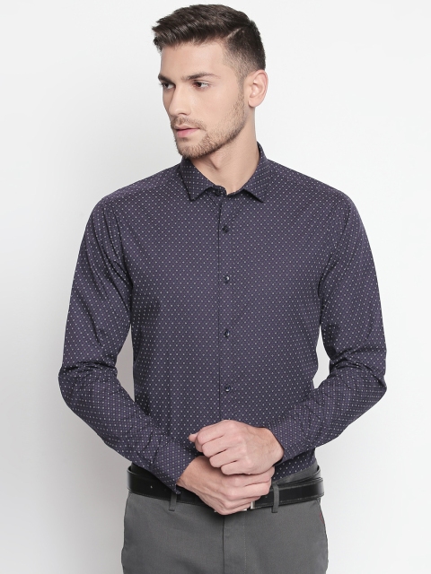 

RICHARD PARKER by Pantaloons Men Blue Slim Fit Printed Formal Shirt