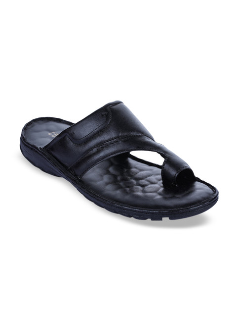 

Coolers Men Black Leather Comfort Sandals