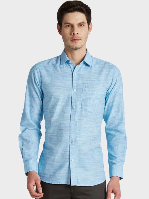 

ColorPlus Men Blue Tailored Fit Solid Casual Shirt