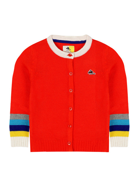 

Cherry Crumble Girls Red Solid Sweater
