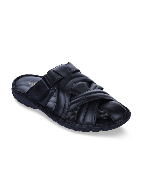 

Coolers Men Black Leather Fisherman Sandals