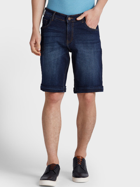 

ColorPlus Men Blue Washed Regular Fit Denim Shorts
