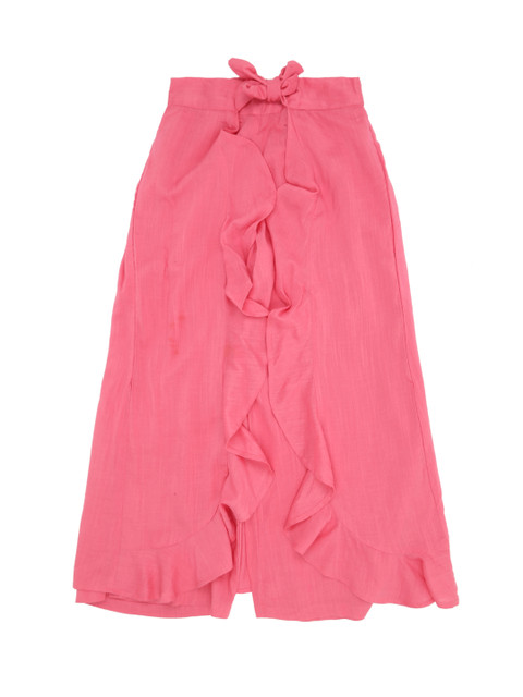 

Pantaloons Junior Girls Pink Regular Fit Solid Parallel Trousers